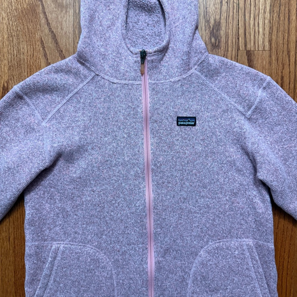 Patagonia Kids Better Sweater Hoody in Rose Pink size L 12 - Picture 4 of 16